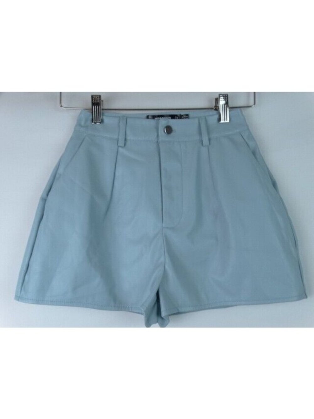 Missguided Women's Shorts Size 2 Blue Croc Faux Leather High Rise Short Shorts